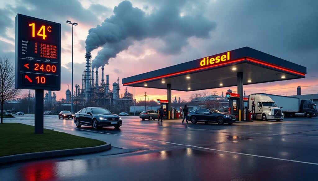 découvrez les causes principales de la hausse de 14 centimes du prix du gazole à la pompe et comprenez les facteurs économiques et géopolitiques qui impactent le coût du carburant.